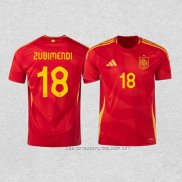 Camiseta Primera Espana Jugador Zubimendi 2024