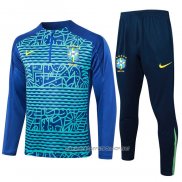 Chandal de Sudadera del Brasil 24-25 Azul y Verde