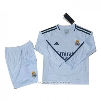 Camiseta Primera Real Madrid 24-25 Nino Manga Larga