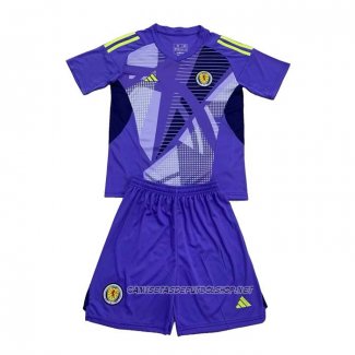 Camiseta Escocia Portero 2024 Nino Azul