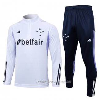 Chandal de Sudadera del Cruzeiro 23-24 Blanco