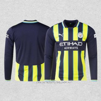 Camiseta Segunda Manchester City 24-25 Manga Larga