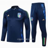 Chandal de Sudadera del Italia 24-25 Nino Azul