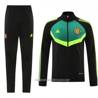 Chandal de Chaqueta del Manchester United 24-25 Negro y Verde