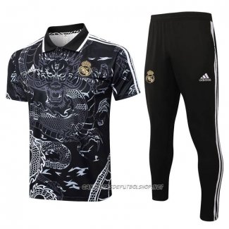 Conjunto Polo del Real Madrid Dragon 24-25 Negro